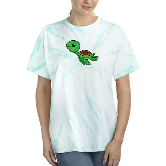 Cute Little Turtle Swim Art Tie Dye Cyclone Women -Image by Shutterstock, Female Medium