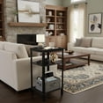 thumbnail image 2 of Small Side Table for Small Spaces - Slim End Table with Magazine Holder - 2 in 1 Design Narrow End Table Living Room - Skinny Bedside Table Nightstand Bedroom Thin Side Table, Black, 2 of 7