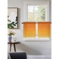 thumbnail image 3 of Burnt Orange Ombre Striped Tier Curtains 24 Inch Length,Sheer Curtains for Bedroom Living Room Window Farmhouse Gradient Line Rod Pocket Drapes Kitchen Curtains Small Half Window 27.5"x24" 2 Panels, 3 of 7