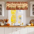 thumbnail image 2 of Orange Pumpkin Valances for Windows, 42 x 18in, Happy Thanksgiving Fall Maple Leaf Corn Plant Rod Pocket Kitchen Valance Curtain Light Filtering Window Treatments for Living Room Bedroom, 1 Panel, 2 of 7