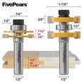 thumbnail image 2 of Juego de brocas Router FivePears con lengüeta y ranura ajustables, 2 of 6