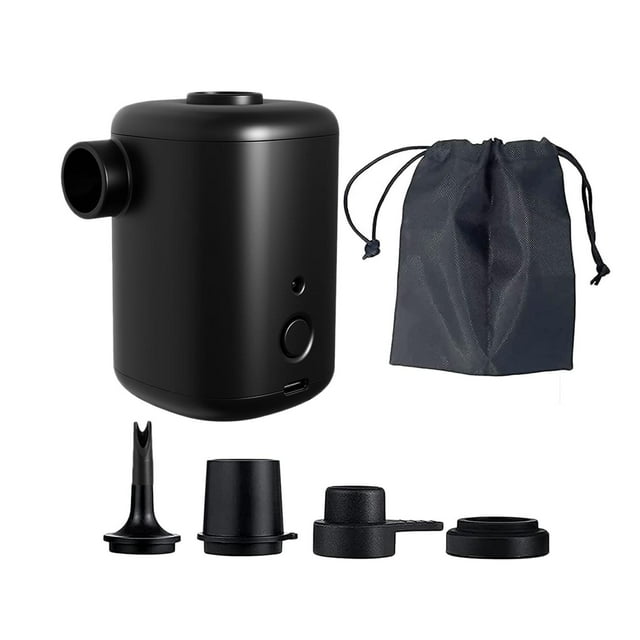 Bomba de aire eléctrica, bomba de inflado, bomba de aire multifuncional, bomba de aire para inflar y desinflar, para anillos de natación, juguetes de Negro