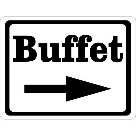 Buffet Sign w/ Directional Arrow