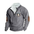 thumbnail image 2 of LEBONYARD Men's & Big Men's Crewneck T-Shirt with Long Sleeves,Mens Clothing under $10,Fashion Men Winter Zipper Casual Tops Long Sleeve V-Neck Sweatshirt Gray XXXXXL, 2 of 3