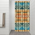thumbnail image 3 of Small Stall Narrow Shower Curtain 36"W x 72"L – Tropical Bohemian Leaves, Mid-Century Abstract Boho Botanical Bathroom Decor, Vintage Floral Palm Leaf Pattern, Rustic Tribal Folk Style, 3 of 5