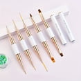 thumbnail image 2 of Nail Art Brush Set-5pcs Double-Ended Nail Art Brushes for Long Lines, Thin Liner brush for Nails Detail, Nail Design Brush Ombre Brush 3D Brush Kits for Gel Polish Acrylic Nail Drawing (White), 2 of 6