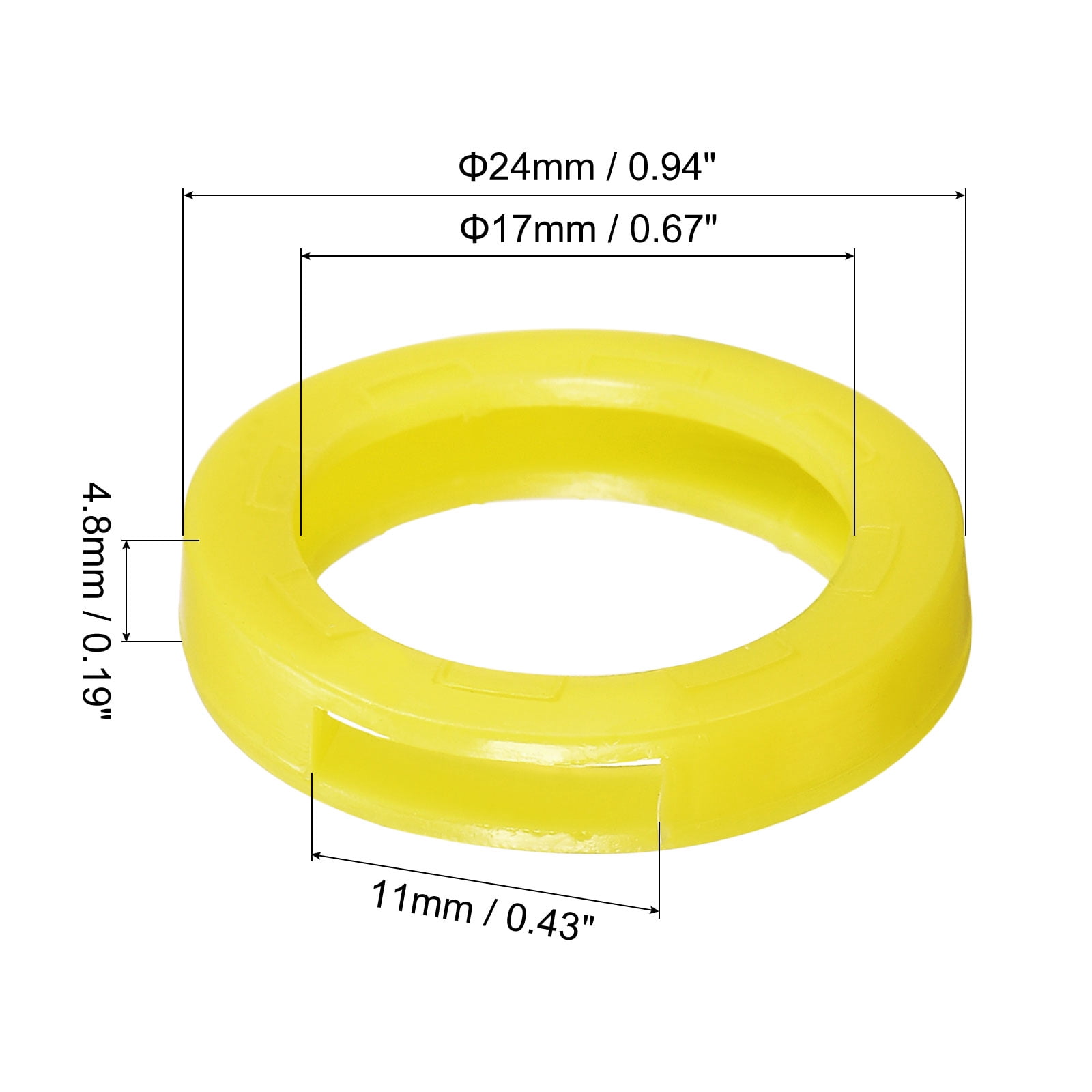Unique Bargains Key Cap Cover Rings Keys Identifier Coding Tags Silicone Yellow