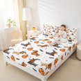 thumbnail image 2 of Manfei Halloween Pumpkin Print Fitted Sheet Queen,Cute Dachshund Bedding,3 Pieces,1 Fitted Sheet and 2 Pillowcases, 2 of 6