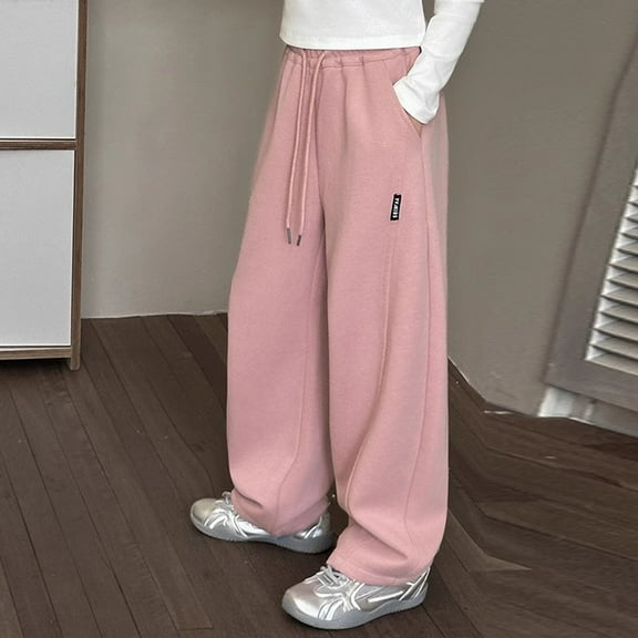 Kids Sweatpants Casual Straight Straight Leg Sweatpants Girls Pink Sweatpants Baggy Pants Kids Clothes For Teen Girls 10-11 Trendy