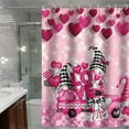 thumbnail image 4 of Waterproof Valentine's Day Bathroom 4-Piece with Shower Curtain Mats Toilet Cover Heart Pattern Design for Bathroom Decor Romantic Theme for Valentine's Celebration, Easy to Clean and Maintain, 4 of 9