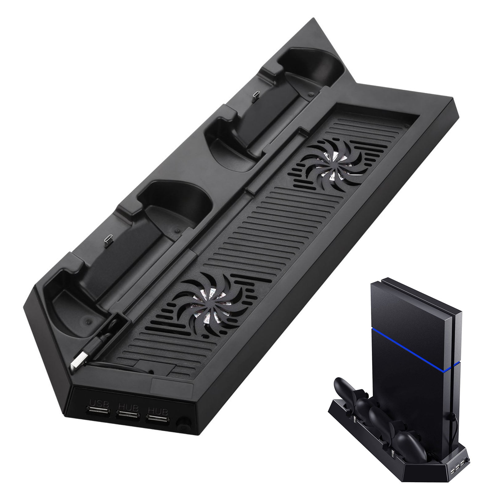 EEEKit PS4 Cooling Station Vertical Stand w/ 2 PlayStation 4 DualShock ...