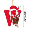 thumbnail image 5 of 26 Letter Ornaments for Christmas Tree Decoration, Letters Wearing a Santa Hat, Hanging Pendant Xmas Alphabet for DIY Craft Ornaments (W), 5 of 6