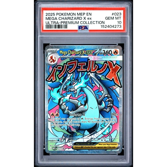 Collectible Graded 2025 Pokemon Mega Evolution Mega Charizard X EX Black Star Promo PSA 10 Holo #023