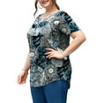 thumbnail image 3 of a.Jesdani Women's Plus Size Tunic Tops Short Sleeve V Neck Casual Blouses M-4X, 3 of 10