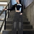 thumbnail image 6 of JAJAHO Girls Denim Cargo Pants Street Dance Baggy Jeans Pants With Multi Pockets For Kids 5-16Y, 6 of 6