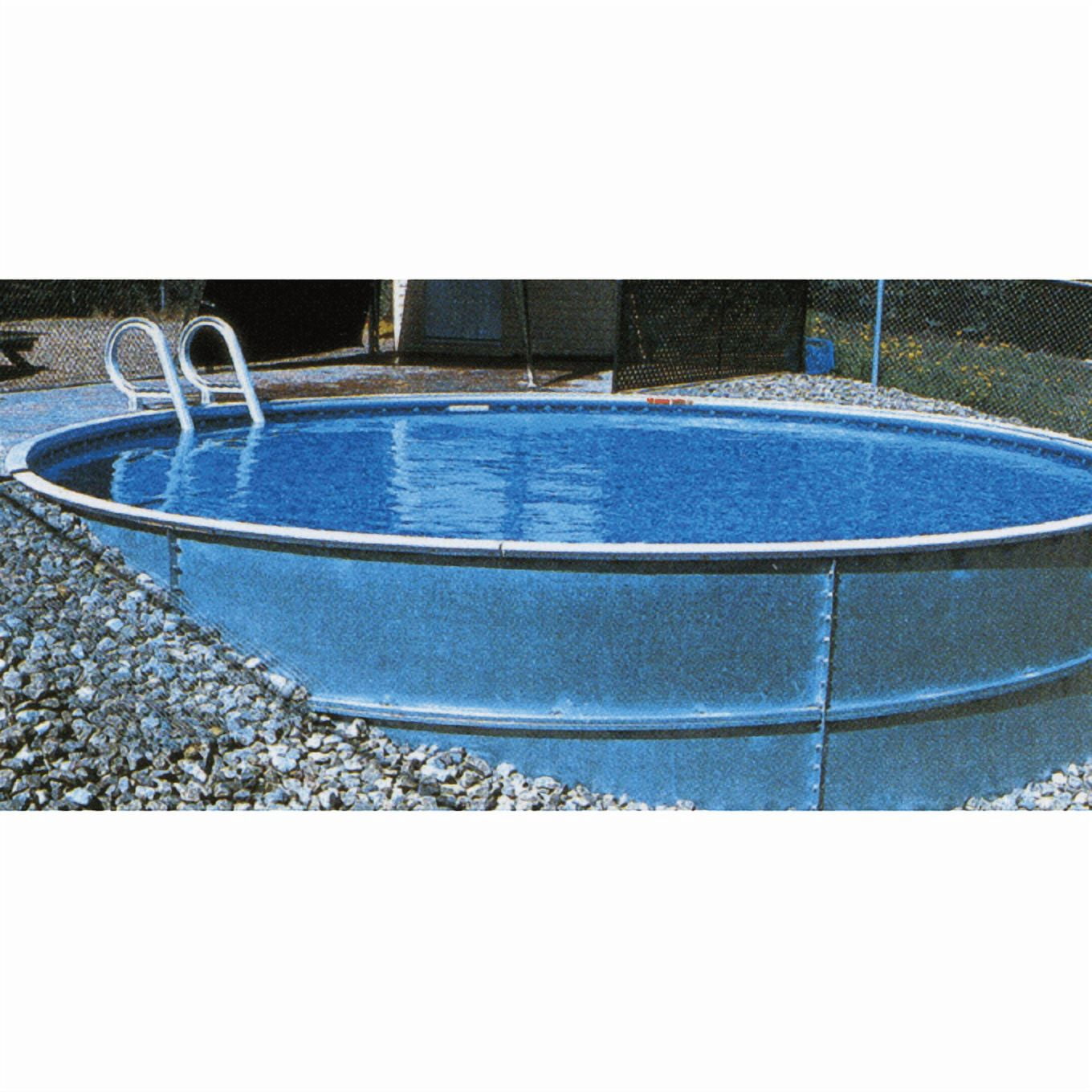 Lake Effect Pools 30' x 52" Round Dominica Semi Inground Step Ready Swimming Pool