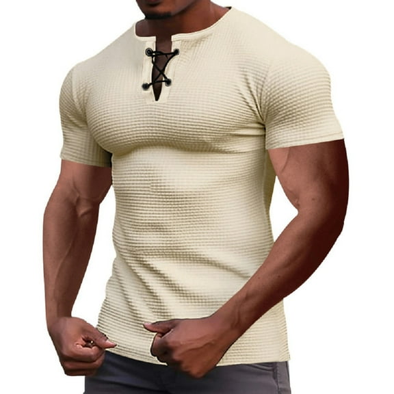 snullo Men's Henley Shirts Short Sleeve Casual Cotton Summer T-Shirt Athletic Muscle Tees Pullover Tops