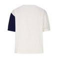 thumbnail image 6 of Women's Plain Cotton Linen Tops Short Sleeve Crewneck Casual Loose Solid Color Blouses Navy,L, 6 of 6