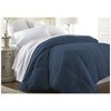 ienjoy Home Solid Print Microfiber/Polyester Plush Comforter Set, Full/Queen, Blue