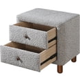 thumbnail image 2 of JERFIT Grey Boucle Fabric Nightstand with 2 Drawers, Upholstered Bedside Table for Bedroom, Soft Curved Design, 2 of 8