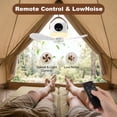 thumbnail image 5 of Camping Fan with Light, 7200mAh Rechargeable Fan with Remote, 4 Speed Timer LED Lantern for Camping Travel Emergency, White, 5 of 9