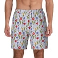 thumbnail image 2 of Picia Tulips Flowers pattern Mens Swim Trunks with Compression Liner Stretch Beach Shorts Quick Dry with Zipper Pockets No-Chafing Board Shorts-Small, 2 of 9