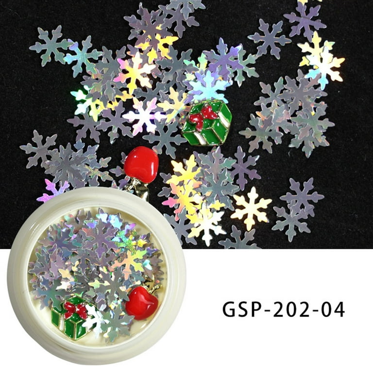Ykohkofe New Nail Christmas Snowflake Sequins Mixed Alloy Ornament