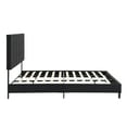 thumbnail image 4 of King Size Upholstered Platform Bed Frame with Linen Fabric Headboard, No Box Spring Needed, Wood Slat Support, Easy Assembly, Black, 4 of 9