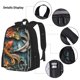 thumbnail image 3 of Balery Colorful Koi Fish Art Mochila Escolar 3 en 1 para Niños - Mochila Resistente con Lonchera Térmica y Estuche - Mochila Escolar para Niños y Niñas, 3 of 7