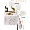 thumbnail image 2 of Pink Coastal Table Cloth, Waterproof Tablecloth for Rectangle Tables, Starfish Nautical Ocean Sea Wooden Reusable Washable Fabric Table Cover for Restaurant Kitchen Dining Tables 60"x120", 2 of 9