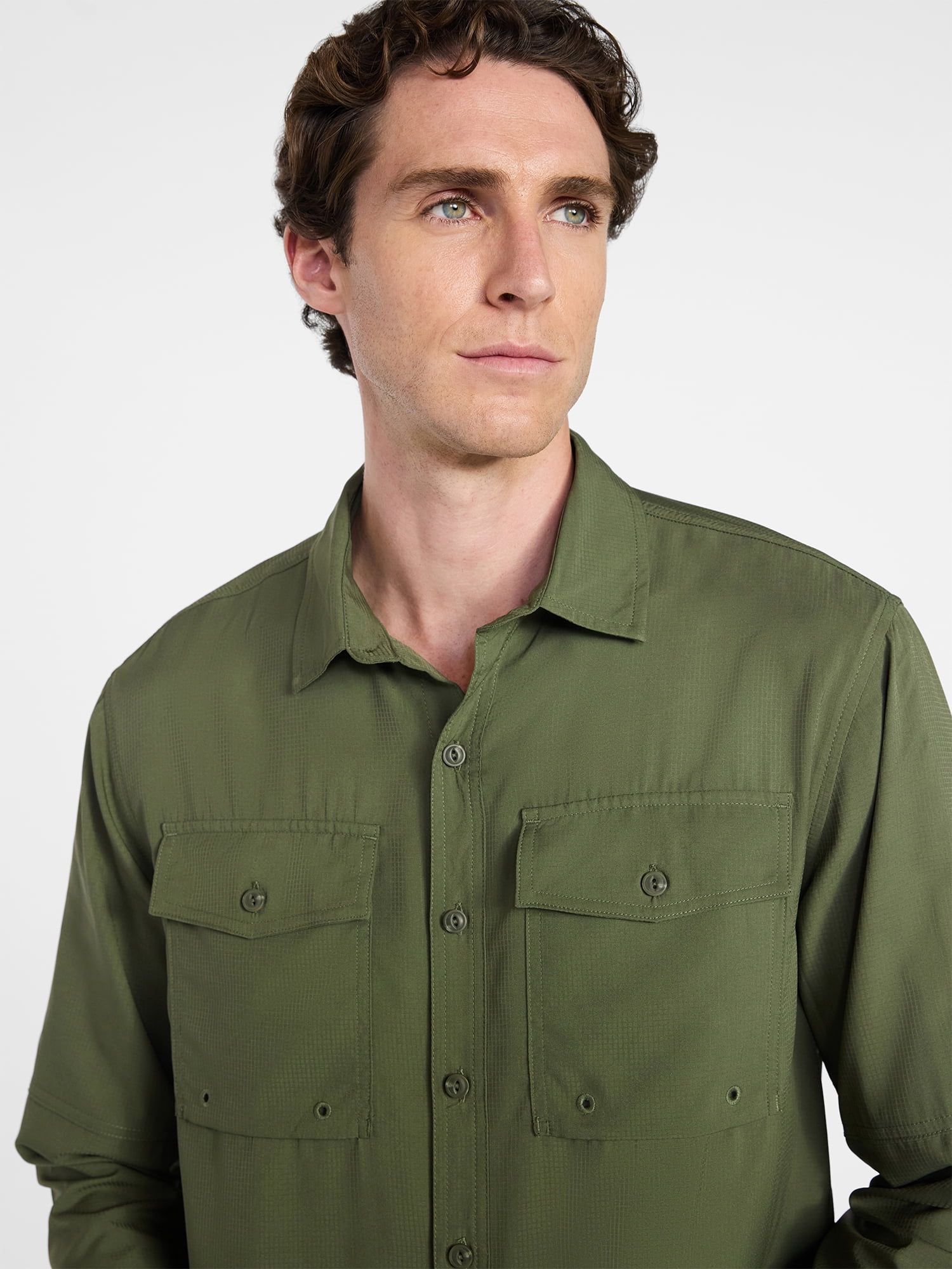 Ozark Trail Men's and Big Men's Upstream Shirt with Long Sleeves, Sizes S-3XL