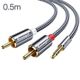 thumbnail image 2 of Essager 3.5mm to RCA Braided 3.5mm to RCA Cable Splitter Cord TV Computer Amplifier Audio Adapter Cable, 0.5 Meter, 2 of 9