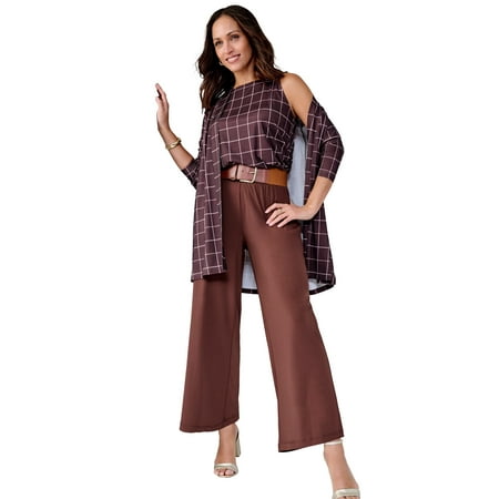 Jessica London Women's Plus Size Stretch Knit Open Front Knit Topper