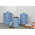 thumbnail image 2 of 10 Strawberry Street Fleur Embossed 3 Piece Ceramic Canister Set, Denim Blue, 2 of 4