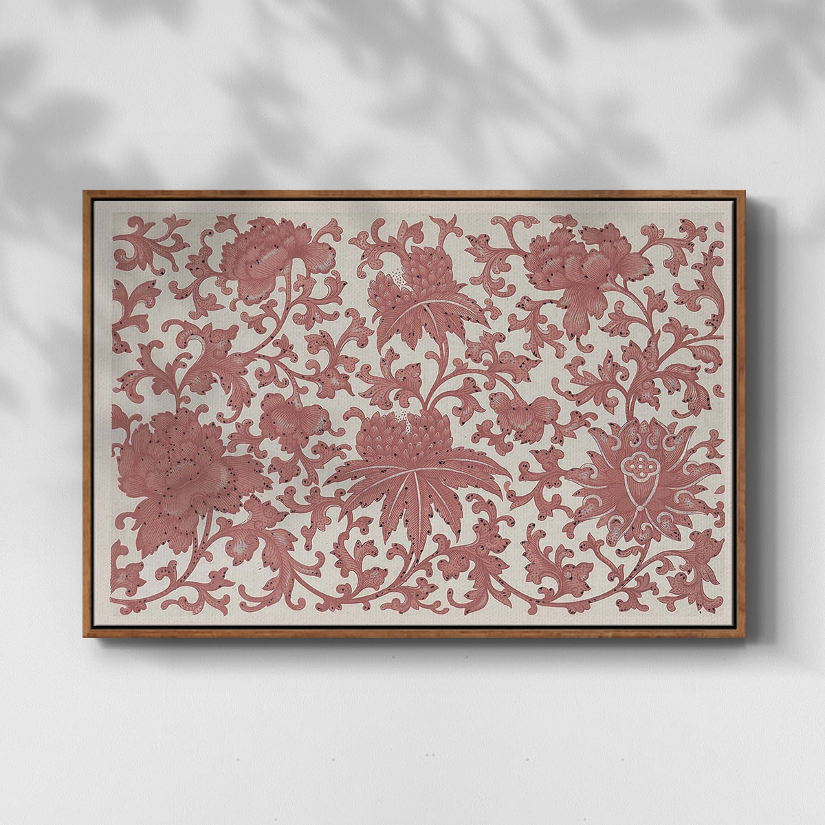 Vintage Abstract Print-XXVIII Framed in Walnut Wood Gallery Wrapped Canvas 25 in. x 37 in.