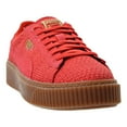 thumbnail image 2 of Puma Basket Platform Woven Women's Shoes High Risk Red/Gold 364847-01, 2 of 6