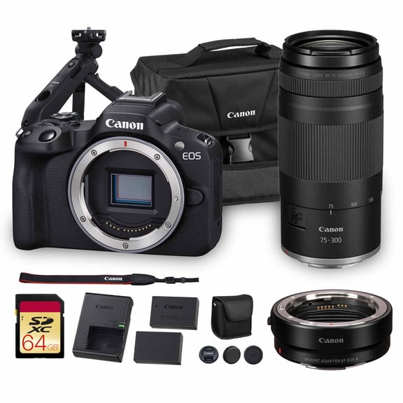 Canon EOS R50 Mirrorless Camera – 24.2MP APS-C Sensor, 4K30p Video, Dual Pixel AF II