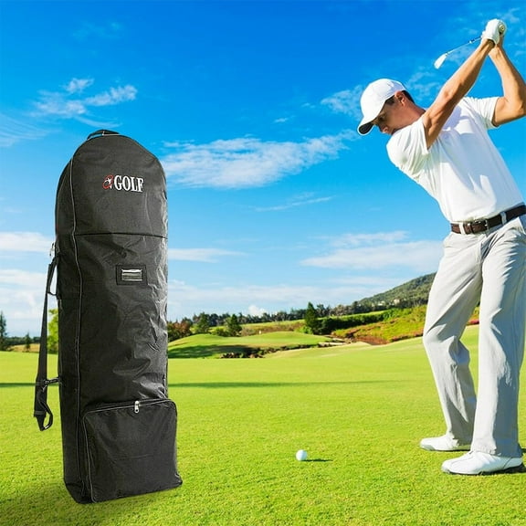 Golf Bag Travel Case Wheels: Rolling Hard Cover Carrier, Airline Approved, Club Protection