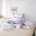 thumbnail image 6 of Manfei Kawaii Butterfly 7pcs Bedding Comforter Set,Purple Rustic Lavender Queen Bedding Sets,Country Flower Floral Queen Sheet Sets For Girls Teens,Ultra Soft Home Decor, 6 of 8