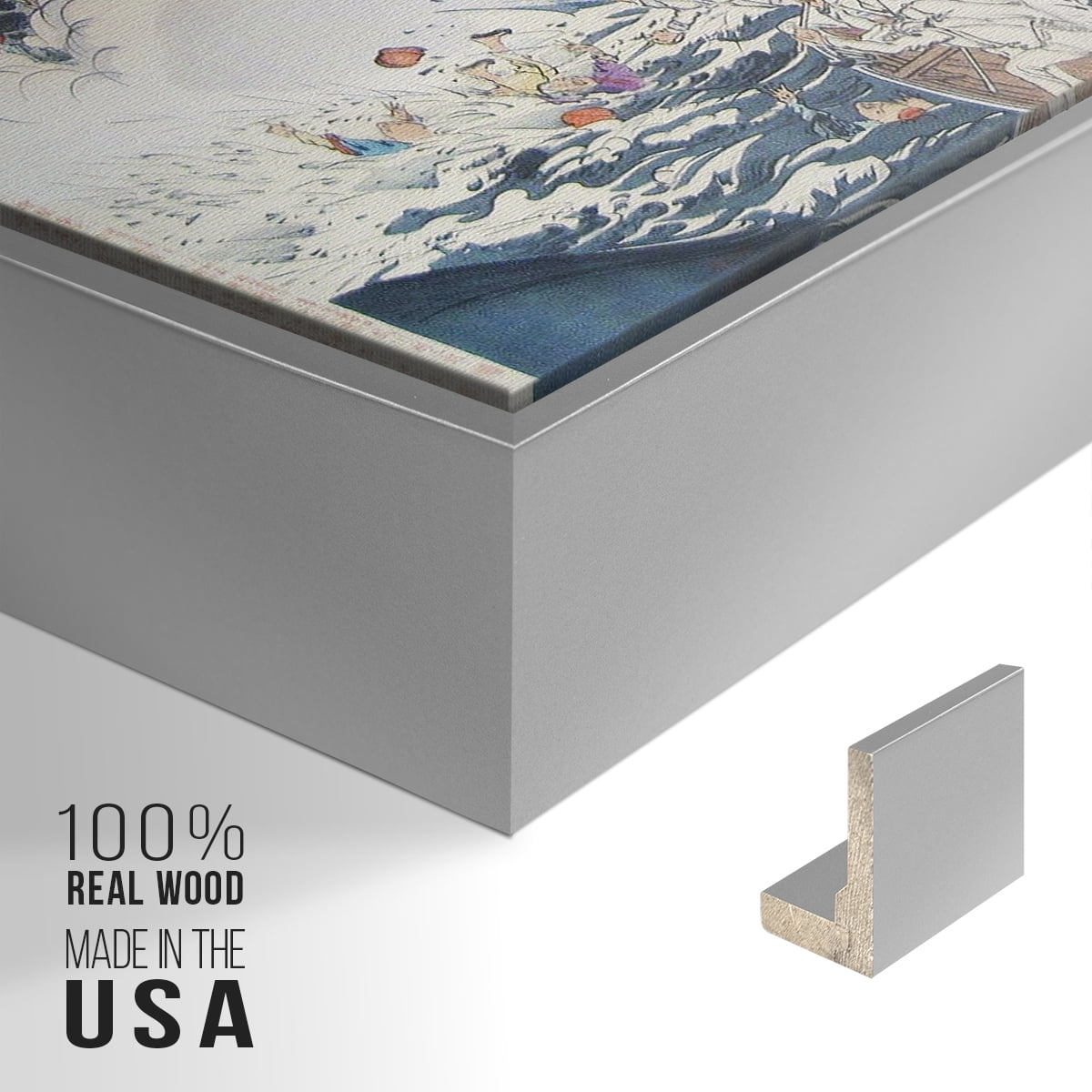Vintage Landscape-XXXI By Wexford Home Framed in Silver Wood Gallery Wrapped Canvas 25 in. x 37 in.