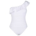 thumbnail image 7 of Mycoco Womens One Piece Swimsuits One Shoulder Ruched Ruffle Monokini Bathing Suits, 7 of 7
