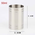 thumbnail image 3 of tooloflife Round Measuring Cup Measurement for Kitchen Bar Pub Cafe Stainless Steel Silver 25/35/50ML, 3 of 4
