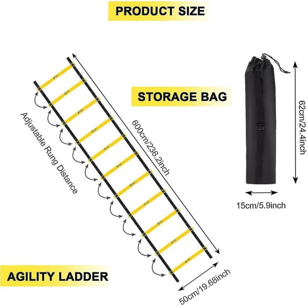 6M 20ft Training Ladder Agility Speed Training Ladder 12 Rungs Fitness Foot Speed Training Ladder Outdoor Exercise Equipment for Home Gym Use yu Walmart