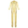 thumbnail image 5 of vastwit Women's Shiny Metallic Full Bodysuit Front Zipper Jumpsuit Gymnastics Dancewear Gold M, 5 of 7
