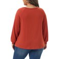 thumbnail image 4 of DARING DIVA Women's Plus Tunic Crew Neck Pleated Casual Blouse 3X Orange Red, 4 of 6