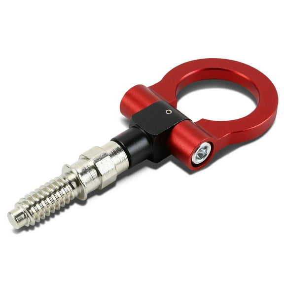 DNA Motoring THK-E-RD Universal for European Car 1.88" Billet Aluminum Front/Rear Trailer Tow Hook Ring Kit (Red)