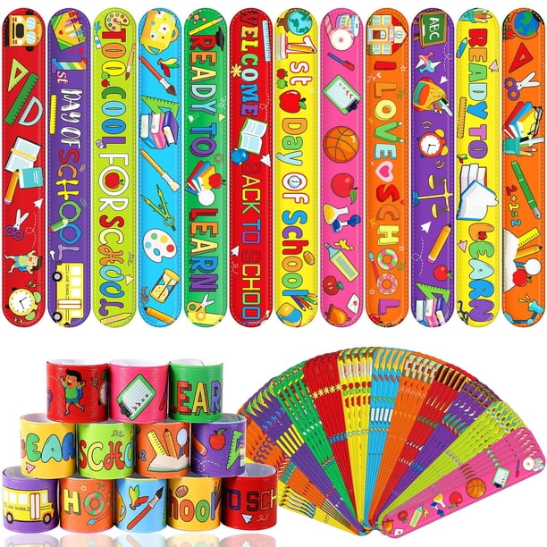Pulseras Slap JuneBrushs Back to School, 56 unidades, para niños