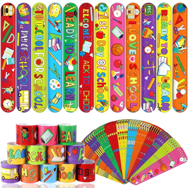 Pulseras Slap JuneBrushs Back to School, 56 unidades, para niños