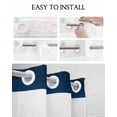 thumbnail image 5 of No Hook Shower Curtain with Snap in Liner, Abstract Blue and Grey Gradient Hotel Shower Curtains for Bathroom, Washable Shower Curtain Liner Set with Mesh Top Window, 36"x72", 5 of 6