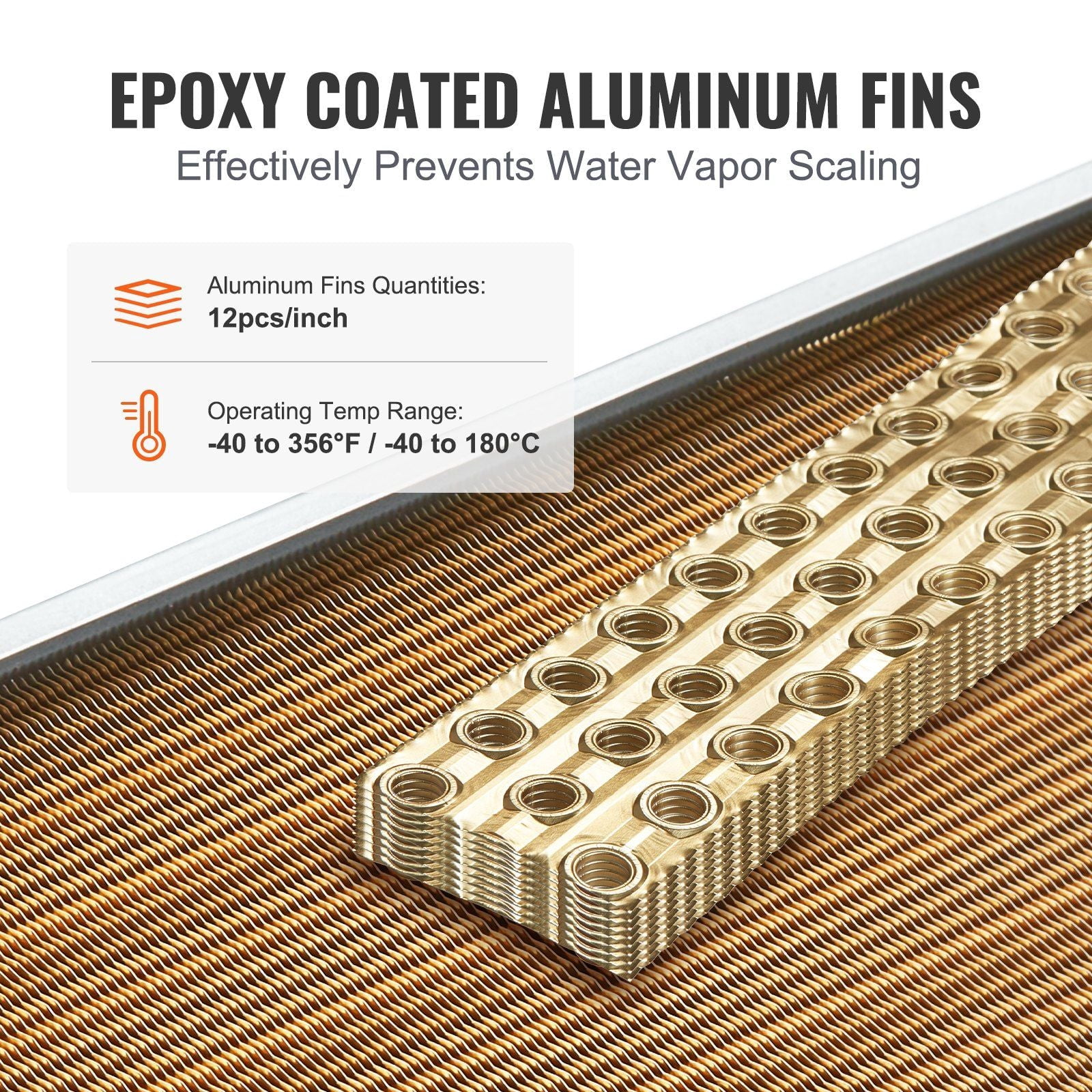 Heat Exchanger Water to Air, 16"x 16" with 3-Row 3/8" Copper Ports, 193 Aluminum Fins Heat Exchanger for Outdoor Wood Furnaces, Residential Heating and Cooling, and Forced Air Heating